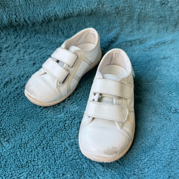 Naturino Leather Sneakers Shoes EU 23 US 6.5 Toddler Boy Girl White Double Strap - Picture 1 of 9